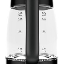 Tefal Electric Glass Kettle KI840830, with Auto Shut-Off And Removable Mesh Filter, Fresh Water Boiled, 2200W, 1.7 Liters, Black