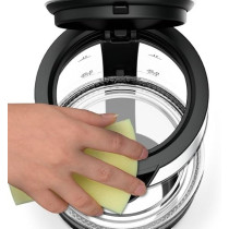 Tefal Electric Glass Kettle KI840830, with Auto Shut-Off And Removable Mesh Filter, Fresh Water Boiled, 2200W, 1.7 Liters, Black