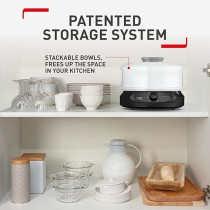 Tefal Steam Cooker Minicompact Black 6L Steamer Easy To Store, VC139865