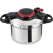 Tefal Pressure Cooker Clipso Minut Easy 6L Express Cooking Vitamins Preserved One-Handed Opening/Closing Safe Full Compatibility With All Stovetops, P4620768