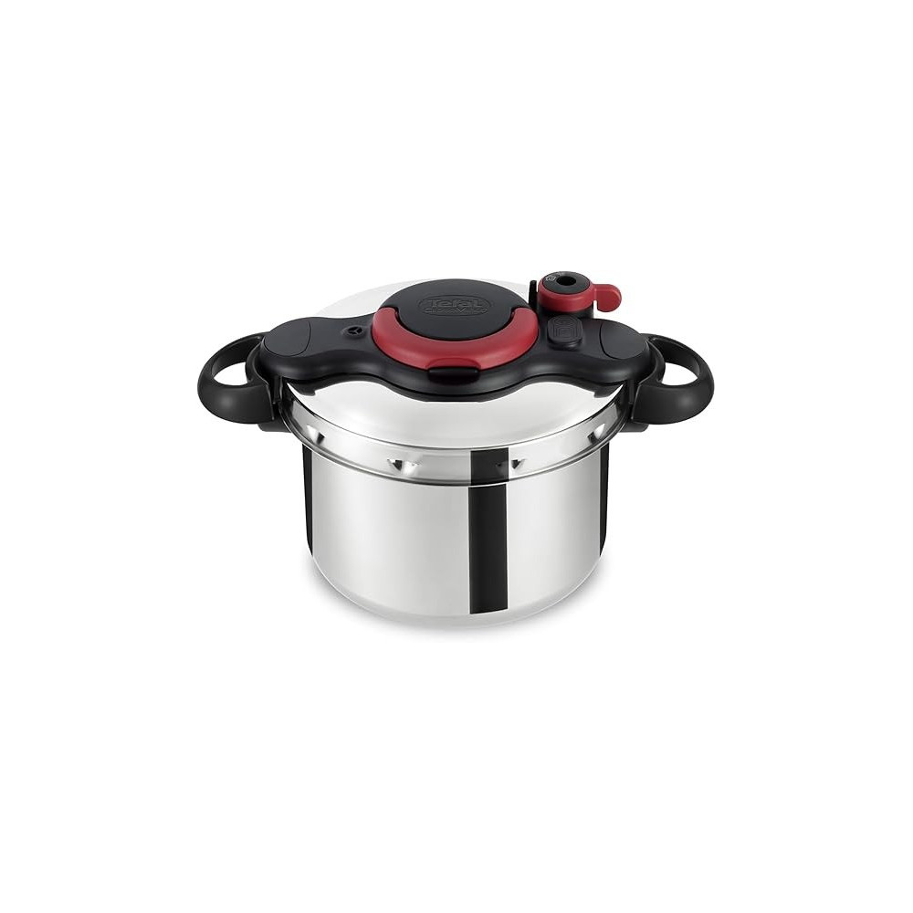 Tefal Pressure Cooker Clipso Minut Easy 6L Express Cooking Vitamins Preserved One-Handed Opening/Closing Safe Full Compatibility With All Stovetops, P4620768