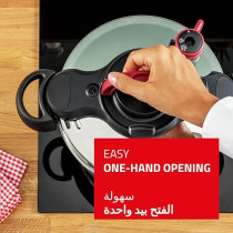 Tefal Pressure Cooker Clipso Minut Easy 6L Express Cooking Vitamins Preserved One-Handed Opening/Closing Safe Full Compatibility With All Stovetops, P4620768