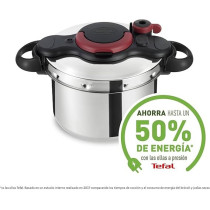 Tefal Pressure Cooker Clipso Minut Easy 6L Express Cooking Vitamins Preserved One-Handed Opening/Closing Safe Full Compatibility With All Stovetops, P4620768