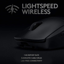 Logitech G Pro Wireless Gaming Mouse, Hero 25K Sensor, 25,600 Dpi, Rgb, Ultra Lightweight, 4-8 Programmable Buttons, Long Battery Life, Powerplay-Compatible, Built For Esports, Pc/Mac, Black