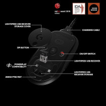 Logitech G Pro Wireless Gaming Mouse, Hero 25K Sensor, 25,600 Dpi, Rgb, Ultra Lightweight, 4-8 Programmable Buttons, Long Battery Life, Powerplay-Compatible, Built For Esports, Pc/Mac, Black