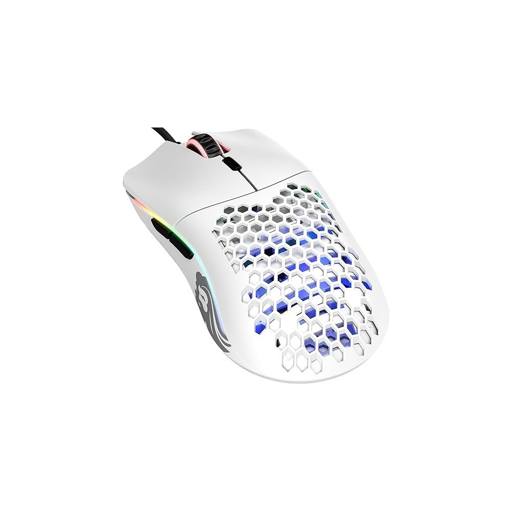 Glorious Pc Gaming Race Model O Wired Gaming Mouse, Rgb 67G Lightweight Ergonomic, Backlit Honeycomb Shell Design Mice (Matte White)