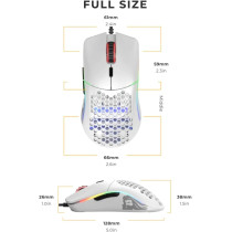 Glorious Pc Gaming Race Model O Wired Gaming Mouse, Rgb 67G Lightweight Ergonomic, Backlit Honeycomb Shell Design Mice (Matte White)