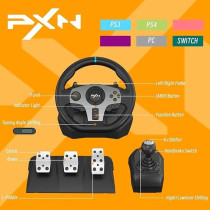 Pxn V9 Driving Racing Steering Wheel With Pedals, Gear Shifter, 270/900 Degree Racing Simulator, Compatible With Pc, Ps3, PS4, For Switch