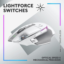 Logitech G502 X Plus Lightspeed Wireless Optical Mouse - Lightforce Hybrid Switches, Lightsync Rgb, Hero 25K Gaming Sensor, Compatible With Pc - Macos/Windows, White