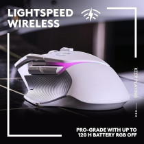 Logitech G502 X Plus Lightspeed Wireless Optical Mouse - Lightforce Hybrid Switches, Lightsync Rgb, Hero 25K Gaming Sensor, Compatible With Pc - Macos/Windows, White