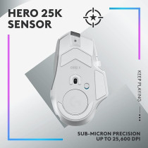 Logitech G502 X Plus Lightspeed Wireless Optical Mouse - Lightforce Hybrid Switches, Lightsync Rgb, Hero 25K Gaming Sensor, Compatible With Pc - Macos/Windows, White