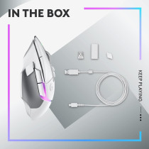 Logitech G502 X Plus Lightspeed Wireless Optical Mouse - Lightforce Hybrid Switches, Lightsync Rgb, Hero 25K Gaming Sensor, Compatible With Pc - Macos/Windows, White