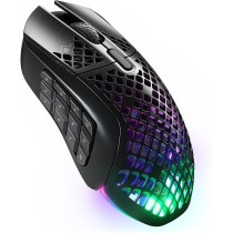 SteelSeries Aerox 9 Wireless Gaming Mouse, Ultra Lightweight Mmo/Moba – 89G – 18 Programmable Buttons – Bluetooth/2.4 Ghz – Ip54 Water Resistant – 180 Hr Battery, Black