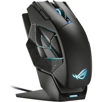 Asus Rog Spatha X Wireless Gaming Mouse, 2.4 Ghz/Wired Usb, 19,000 Dpi Optical Sensor, 12 Programmable Buttons, Rgb, Swappable Switch Design, Micro Switches, Magnetic Charging Stand, Black