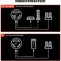 Thrustmaster T80 Rw Ferrari 488 Gtb Steering Wheel, Realistic Driving Experience For Playstation Become The King Of The Track, Pc/Ps4/Ps5