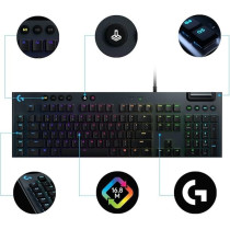 Logitech G Logitech G815 Light Sync Rgb Mechanical Gaming Keyboard With Low Profile Gl Click Key Switch, 5 Programmable G-Keys,Usb Passthrough, Dedicated Media Control