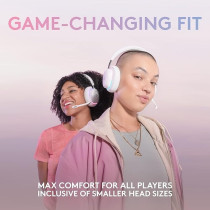 Logitech G G735 Wireless Gaming Headset, Customisable Lightsync Rgb Lighting, Lightspeed, Bluetooth, 3.5 Mm Aux Compatible With Pc, Mobile Devices, Detachable Microphone, White Mist
