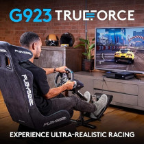Logitech G923 Racing Wheel And Pedals, Trueforce Feedback, Responsive Driving Design, Dual Clutch Launch Control, Genuine Leather, For Xbox One, Pc, Black