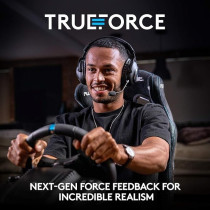 Logitech G923 Racing Wheel And Pedals, Trueforce Feedback, Responsive Driving Design, Dual Clutch Launch Control, Genuine Leather, For Xbox One, Pc, Black