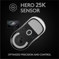 Logitech G Pro Superlight Wireless Gaming Mouse, Ultra Lightweight 63 G, Hero 25K Sensor, 25,600 Dpi, 5 Programmable Buttons, Long Battery Life, On-Board Memory, For Esports, Compatible With Pc-White