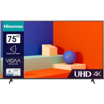 Hisense 75 Inch 4K Smart DLED TV, 75A61K, Black