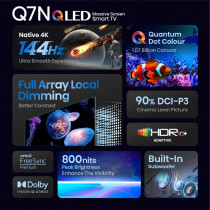 Hisense 100 Inch 4K 144Hz QLED VIDAA Dolby Atmos HDR Smart TV, Black