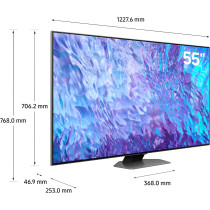 Samsung 55 Inch TV QLED Neural Quantum Processor 4K Hub Quantum HDR10+, QA55Q80CAUXZN, Grey