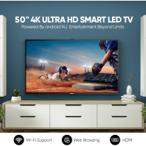 Nikai 50 Inch Ultra HD 4K Smart LED TV, Black