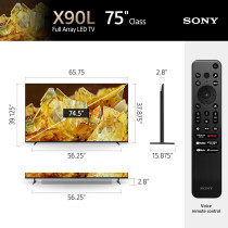 Sony 75Inch 4K UltraHD TV X90L Series: BRAVIA XR Full Array LED Smart Google TV With Dolby Vision HDR And Exclusive Features For The Playstation5 XR75X90L