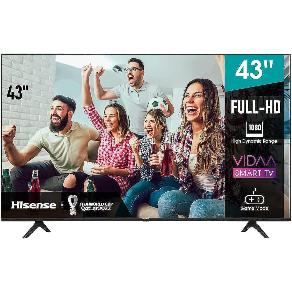 Hisense 43 Inch TV Full HD Smart With Dolby Vision YouTube, Netflix, Freeview Play And Alexa Built-in, Bluetooth And WiFi Black Color Model - 43A4G