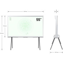 Samsung The Serif Smart TV, Lifestyle TV, 55 Inch, 2024, 360 All Round Design, Matte Display, Detachable Stand, Samsung TV Plus, Cloud White, QA55LS01DAUXZN