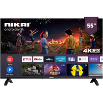 Nikai 55Inch Ultra HD 4K Smart LED TV, Android 14, Built-in WiFi, 60Hz Refresh Rate, Quad-Core Processor, 3 HDMI Ports, 2 USB Ports, Slim Frame, UHD5510SLED