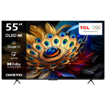 TCL 55 Inch 4K QLED Pro Smart Google TV, HDR 10+, Dolby Vision Atmos, 120Hz VRR+120Hz DLG, ONKYO 2.1ch, Slim And Uni-Body Design, 55C655