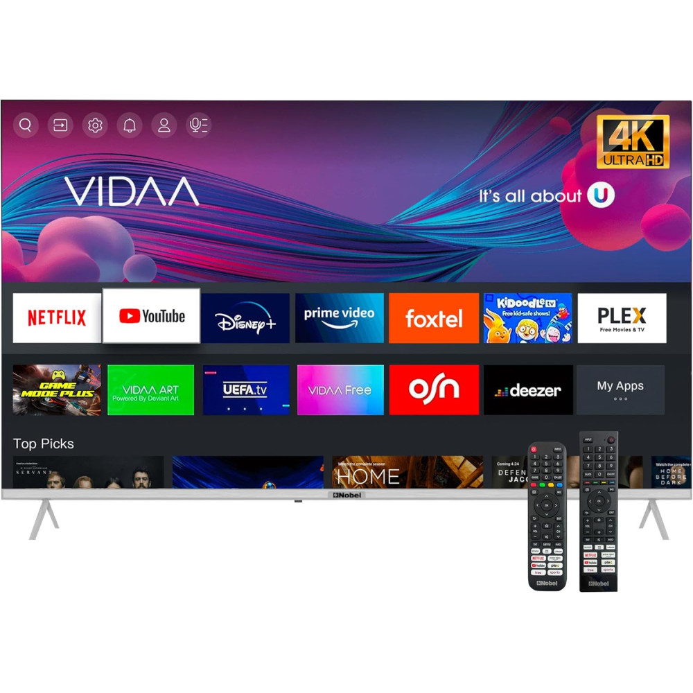 Nobel 65 Inch 4K UHD Frameless Smart LED TV, Black