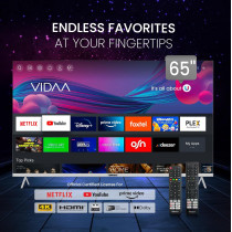 Nobel 65 Inch 4K UHD Frameless Smart LED TV, Black