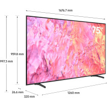 Samsung 75 Inch 4K QLED HDR10+ Quantum Dot AirSlim Hub Smart TV, Titan Grey