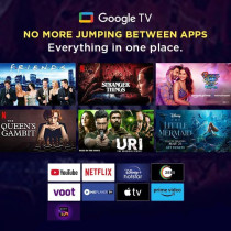 Elista 55 Inch LED Smart Google TV 4K UHD HDR10, Black