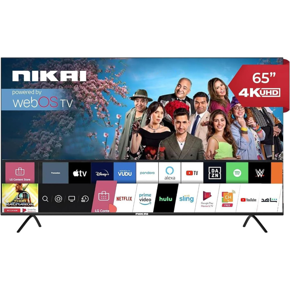 Nikai 65 Inch UHD LED WebOS Smart Tv Platinum Series, Magic Remote, Cinema Screen Design 4K Ultra HDR, Dolby Audio, Smart Voice Control, Apps YouTube, Netflix, Shahid – NIK65MEU4STN