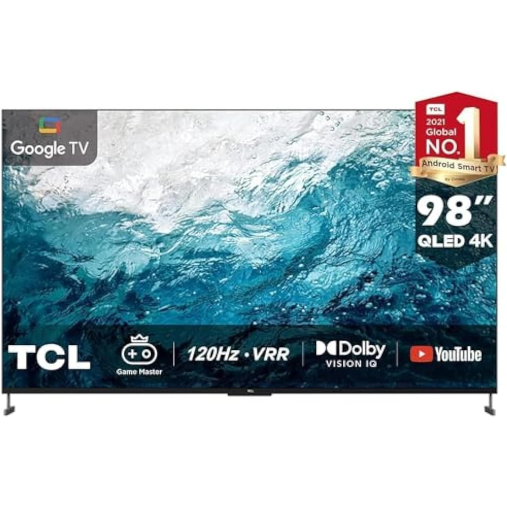 TCL 98 Inch TV QLED 4K HDR Dolby Vision Google MEMC 120Hz VRR Processor HDMI 2.1-98C735