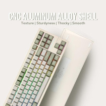 Epomaker X Feker Galaxy80 Gaming Keyboard, Aluminum Alloy Wireless Mechanical Creamy Keyboard, BT5.0/2.4G/Usb-C Gasket-Mounted, Hot Swappable, Nkro (White, Marble White Switch)