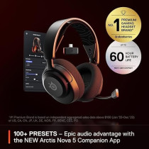 Steelseries Arctis Nova 5 Wireless - Gaming Headset For Pc, PS4/5, Switch, Mobile - 100+ Audio Presets Via App, Neodymium Magnetic Drivers, 60H Battery, 2.4Ghz Or Bt - Clearcast Gen2.X Mic