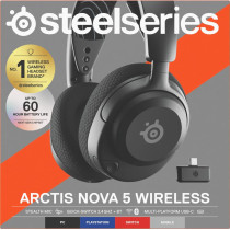 Steelseries Arctis Nova 5 Wireless - Gaming Headset For Pc, PS4/5, Switch, Mobile - 100+ Audio Presets Via App, Neodymium Magnetic Drivers, 60H Battery, 2.4Ghz Or Bt - Clearcast Gen2.X Mic