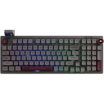 Epomaker Rt100 97 Keys Gasket Bt5.0/2.4G/Usb-C Mechanical Keyboard With Customizable Display Screen, Knob, Hot Swappable Socket, 5000Mah Battery For Win/Mac(Rt100 Grey, Gateron Pro Yellow
