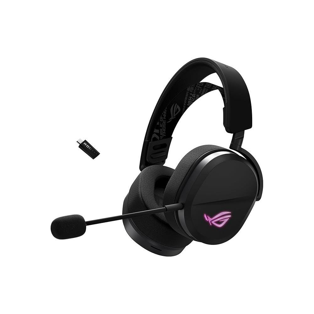 Asus Rog Pelta Wireless Rgb Gaming Headset, Rog Speednova, Bluetooth, 2.4Ghz, Usb-C, 50Mm Rog Titanium Membrane Drivers, 10Mm Super Broadband Boom Microphone, 309G Lightweight, Aura Sync Rgb