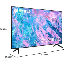 Samsung 55 Inch 4K Crystal UHD Smart LED Tv With Built-In Receiver UA55CU7000UXEG, Black, Wi-Fi