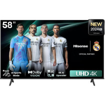 Hisense 58 inch Smart TV UHD 4K E6N-Dolby Vision,Game Mode Plus,Smooth Motion with MEMC,AI Sports Mode, Voice Control, Share to TV, Youtube, Netflix, Disney+, Shahid and Anghami,58E6N