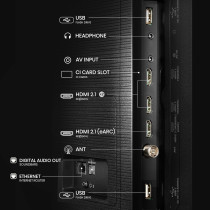 Hisense 55 inch QLED Smart TV E7N-Quantum Dot Colour, AI Picture, Dolby Vision, Dolby Atmos, Share to TV, Voice Control, Filmmaker Mode, Youtube, Netflix, Disney+ and Shahid, 55E7N