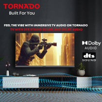 Tornado 4K UHD Frameless Smart TV 65 Inch Android, Black, Youtube, Netflix, Big Size Ultra HD Television With Full Size Screen, No Frame 65UA1410E