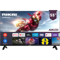 Nikai 55 Inch 4K Ultra HD Smart LED TV, Android 14, 1GB RAM, 8GB Storage, Quad Core Processor, Built-in WiFi, USB and HDMI Ports, Slim Frame –55NK4KSLED