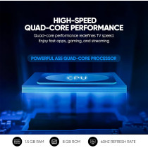 Nikai 55 Inch 4K Ultra HD Smart LED TV, Android 14, 1GB RAM, 8GB Storage, Quad Core Processor, Built-in WiFi, USB and HDMI Ports, Slim Frame –55NK4KSLED